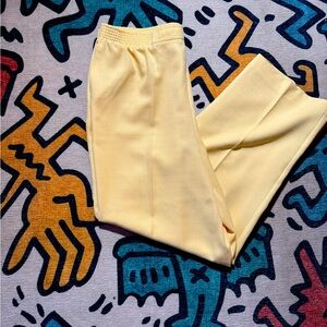 Yellow high-waisted straight-leg elastic waist trousers from Alfred Dunner